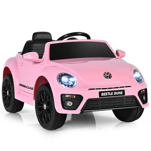 Volkswagen Beetle Kids Electric Ride On Car with Remote Control-Pink - Color: Pink D681-TQ10040PI