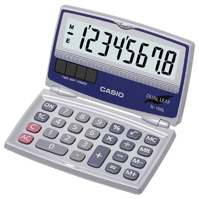 CASIO SL-100L Solar Calculator with Folding Hard Case R810-CIOSL100L