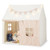 Kids Play Tent Large Playhouse with Padded Mat and 2 Breathable Windows-Beige - Color: Beige D681-TP10170BE