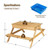 3-in-1 Kids Picnic Table Wooden Outdoor Water Sand Table with Play Boxes B593-HY10016