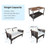 4 Pieces Patio Rattan Acacia Wood Furniture Set with Cushions and Armrest - Color: Espresso D681-HW69538+