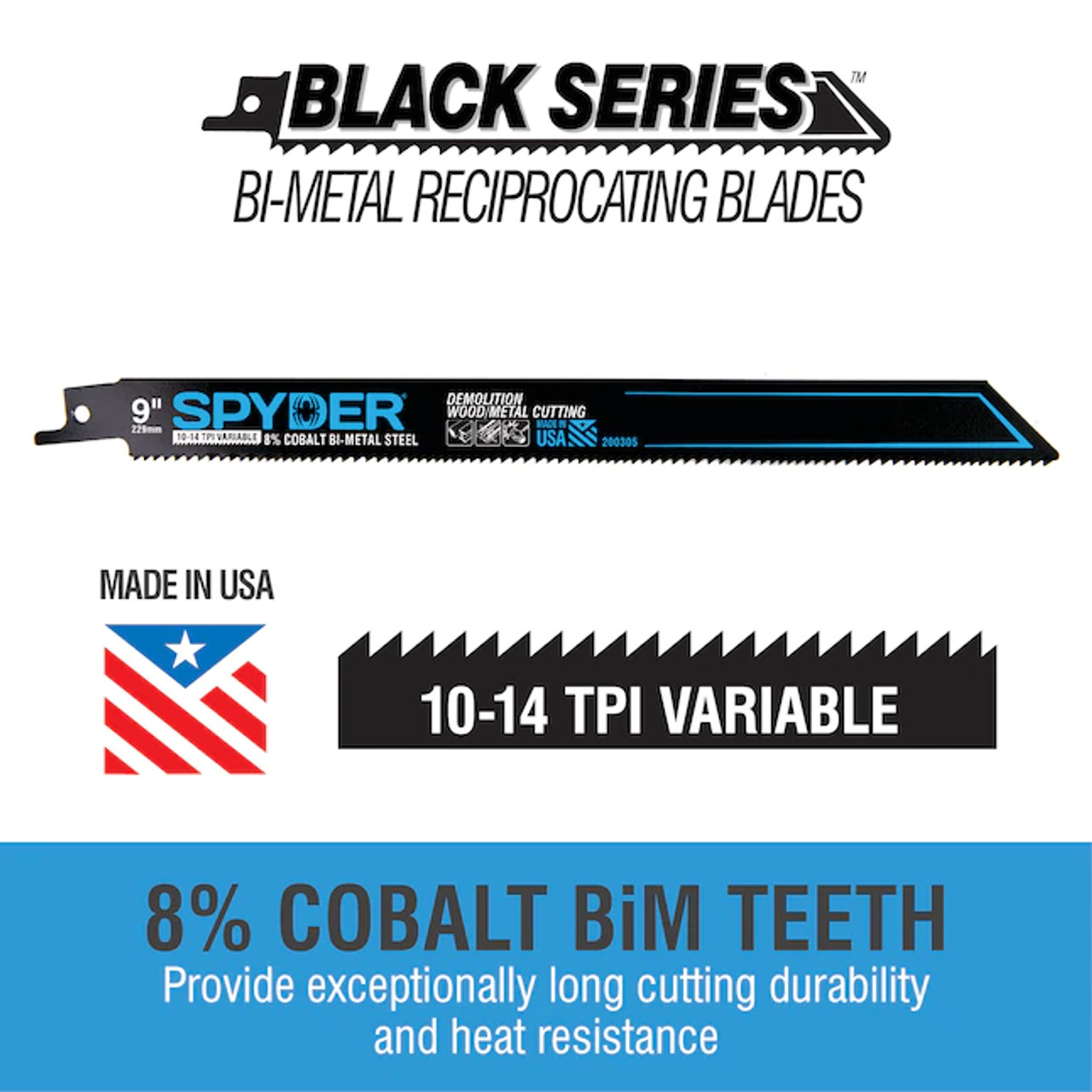 14pc Black Series Bi Metal Recip Saw Blade Kit W/ Case