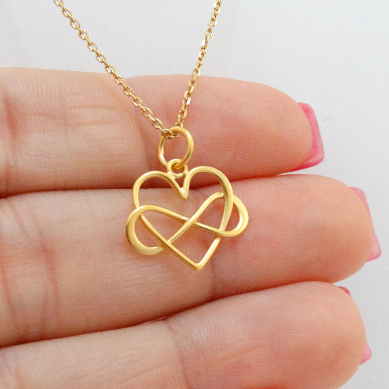 Heart Infinity Necklace 1/10 ct tw Diamonds 10K Rose Gold | Jared