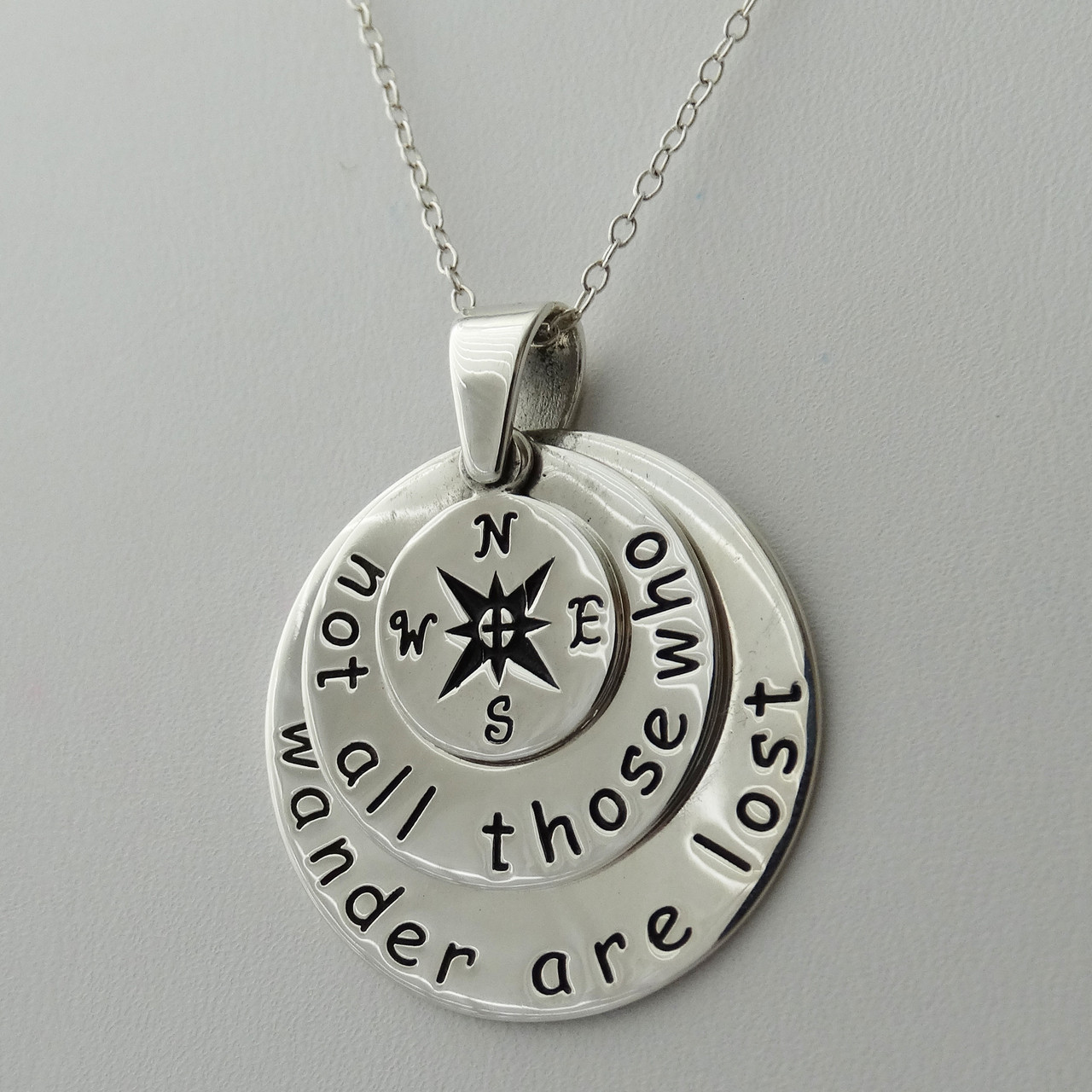 Not All Who Wander Are Lost Compass Necklace