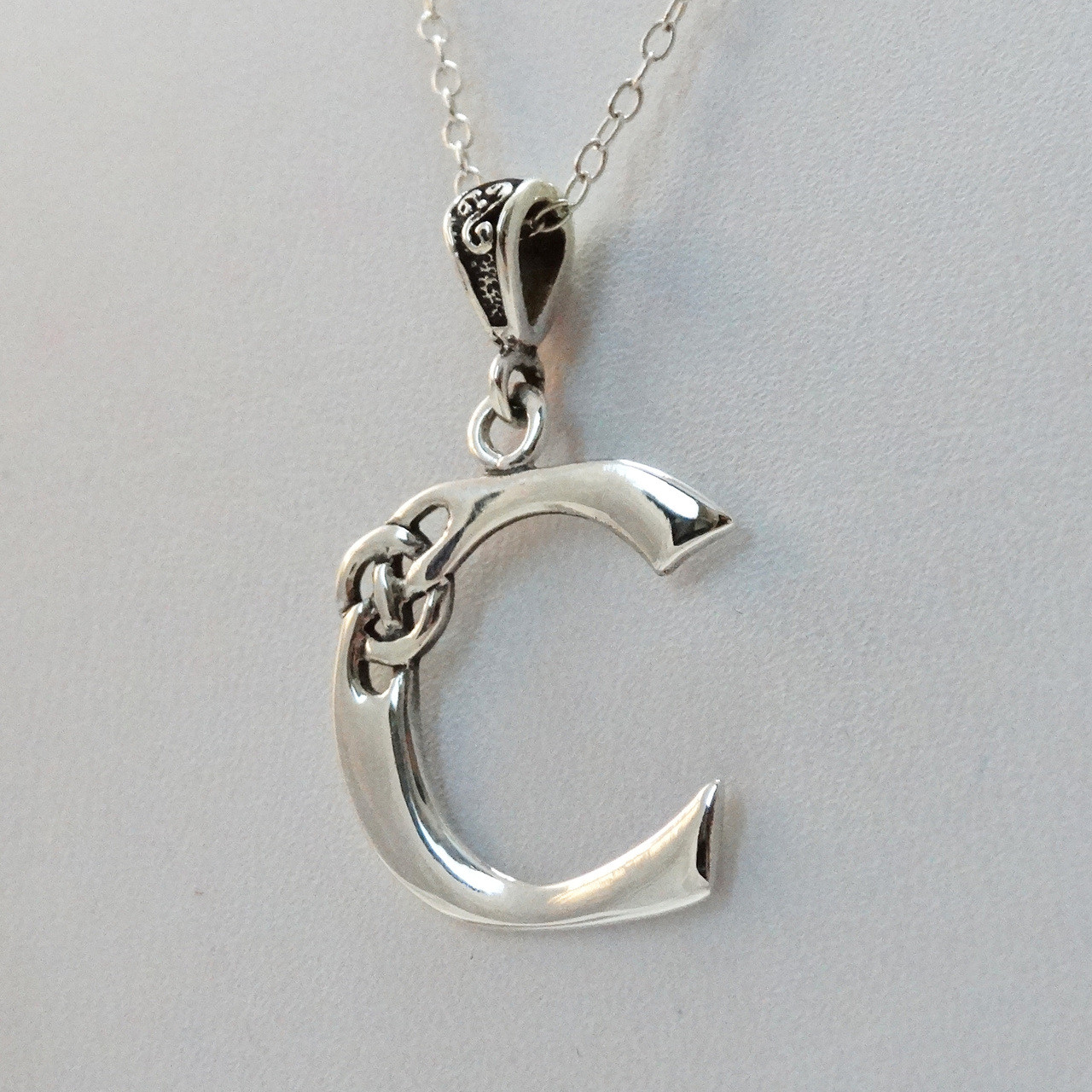 Sterling Silver Celtic Initial Letter C 