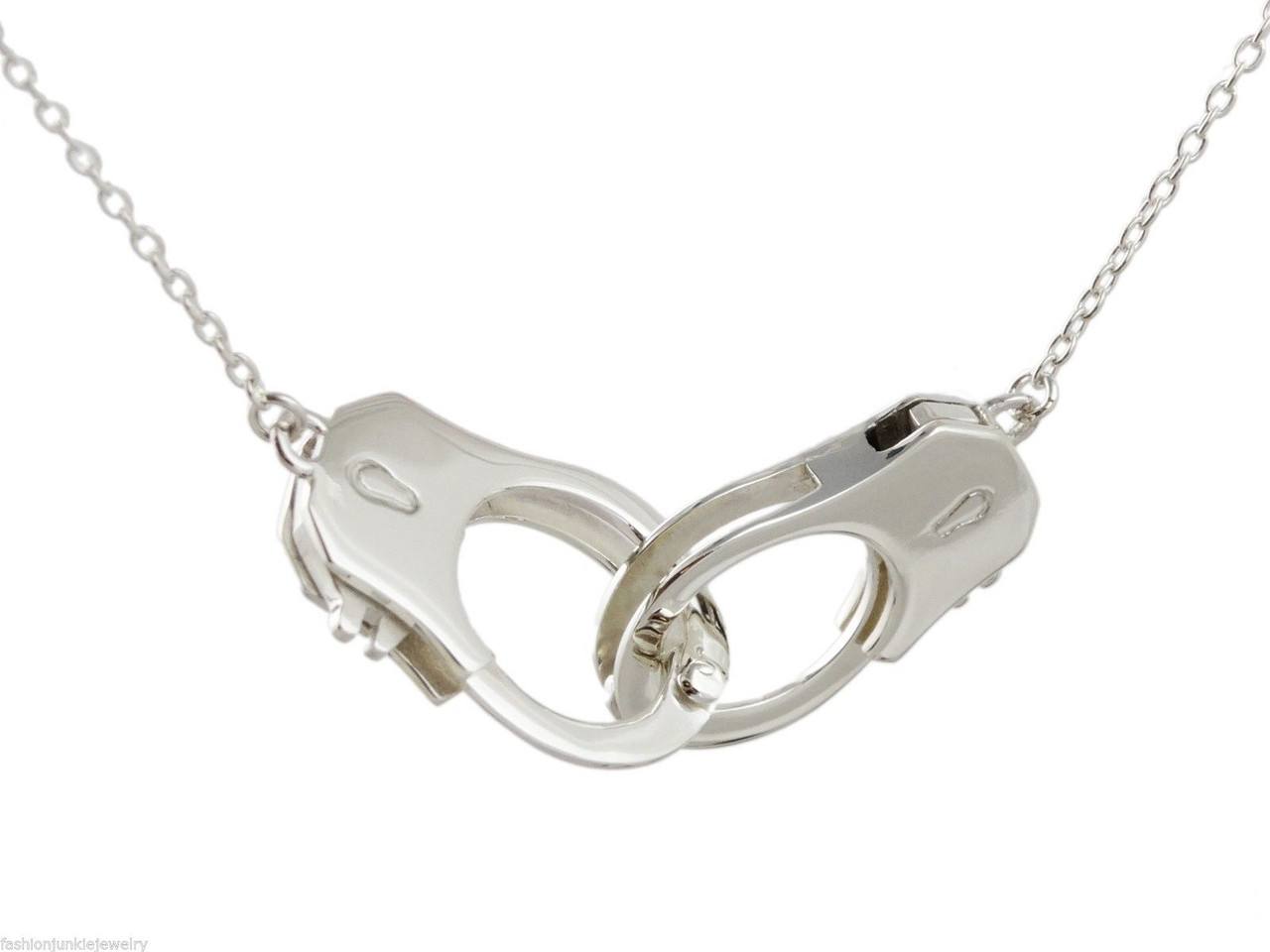 Working Handcuffs Necklace - 925 Sterling Silver