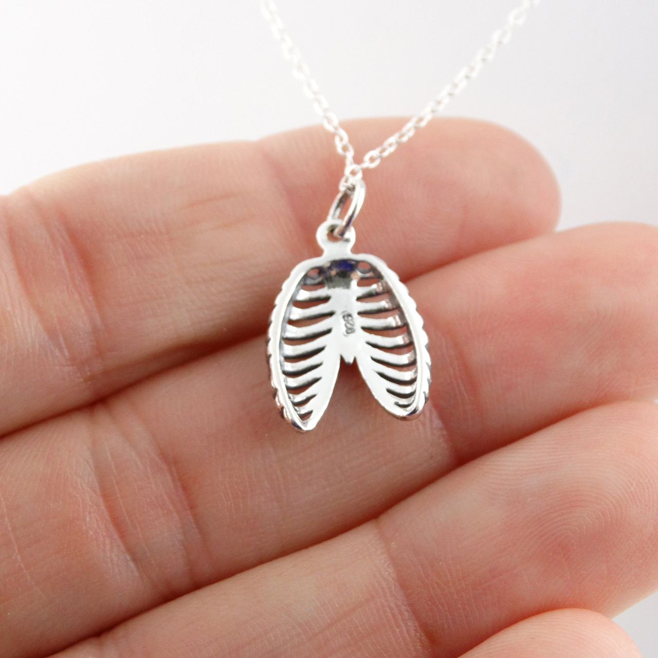 Sterling Silver Anatomical Rib Cage Necklace FashionJunkie4Life