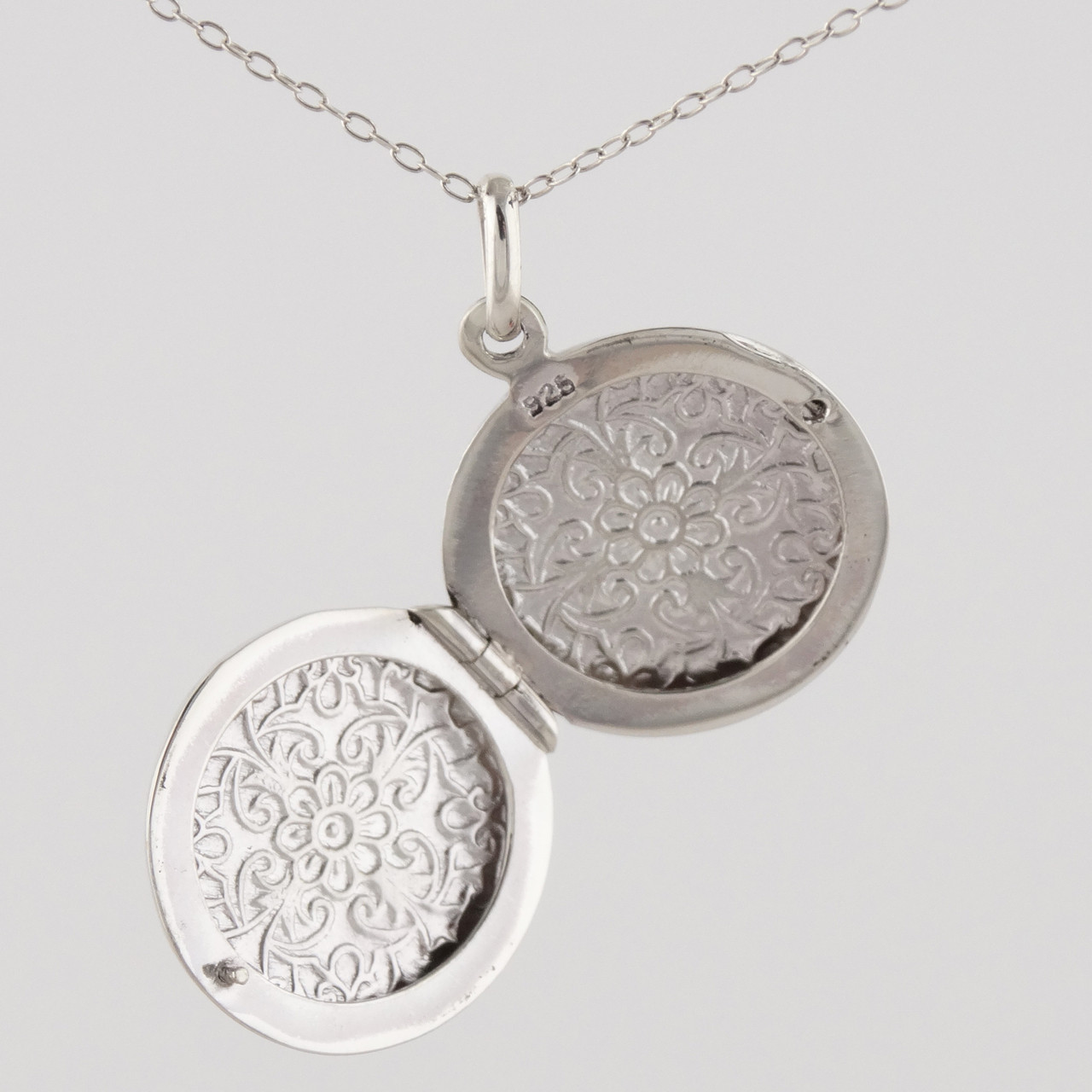 Sterling Silver Round Locket Necklace FashionJunkie4Life
