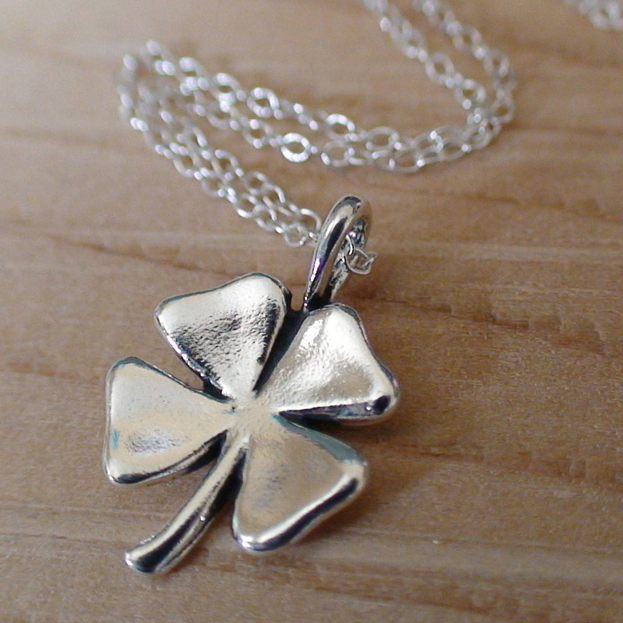 Sterling Silver Four Leaf Clover Lucky Necklace