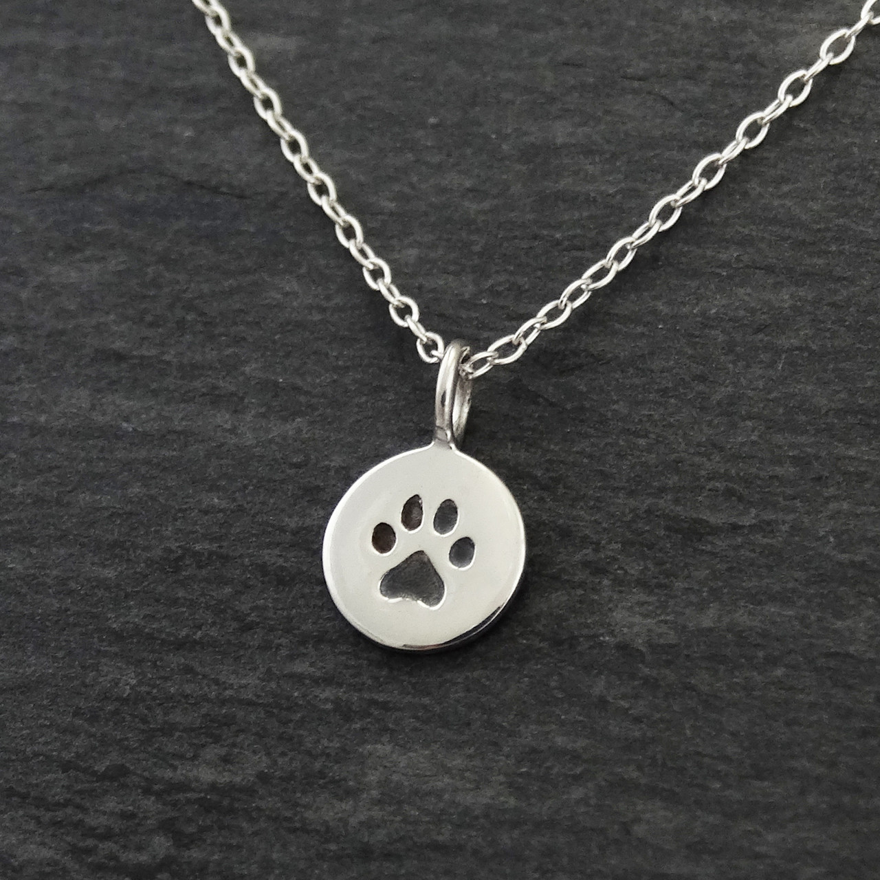 tiny paw print necklace