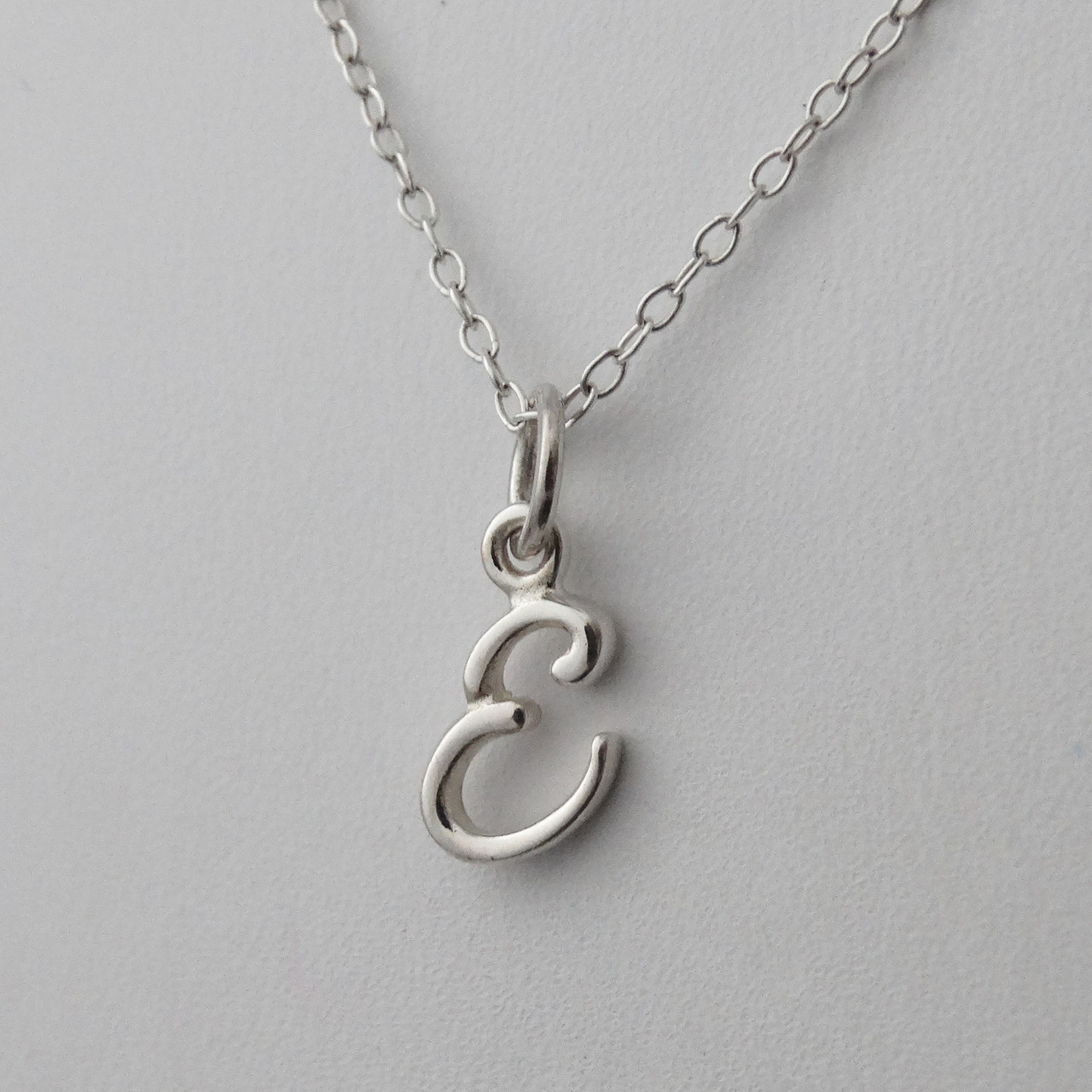 Sterling Silver Tiny Letter E Necklace FashionJunkie4Life