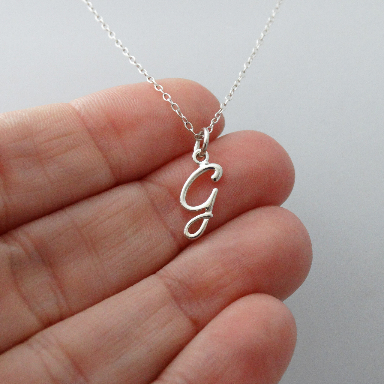 Letter g necklace silver Clearance