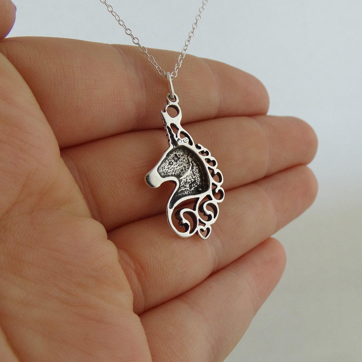 Sterling Silver Unicorn Charm Necklace FashionJunkie4Life