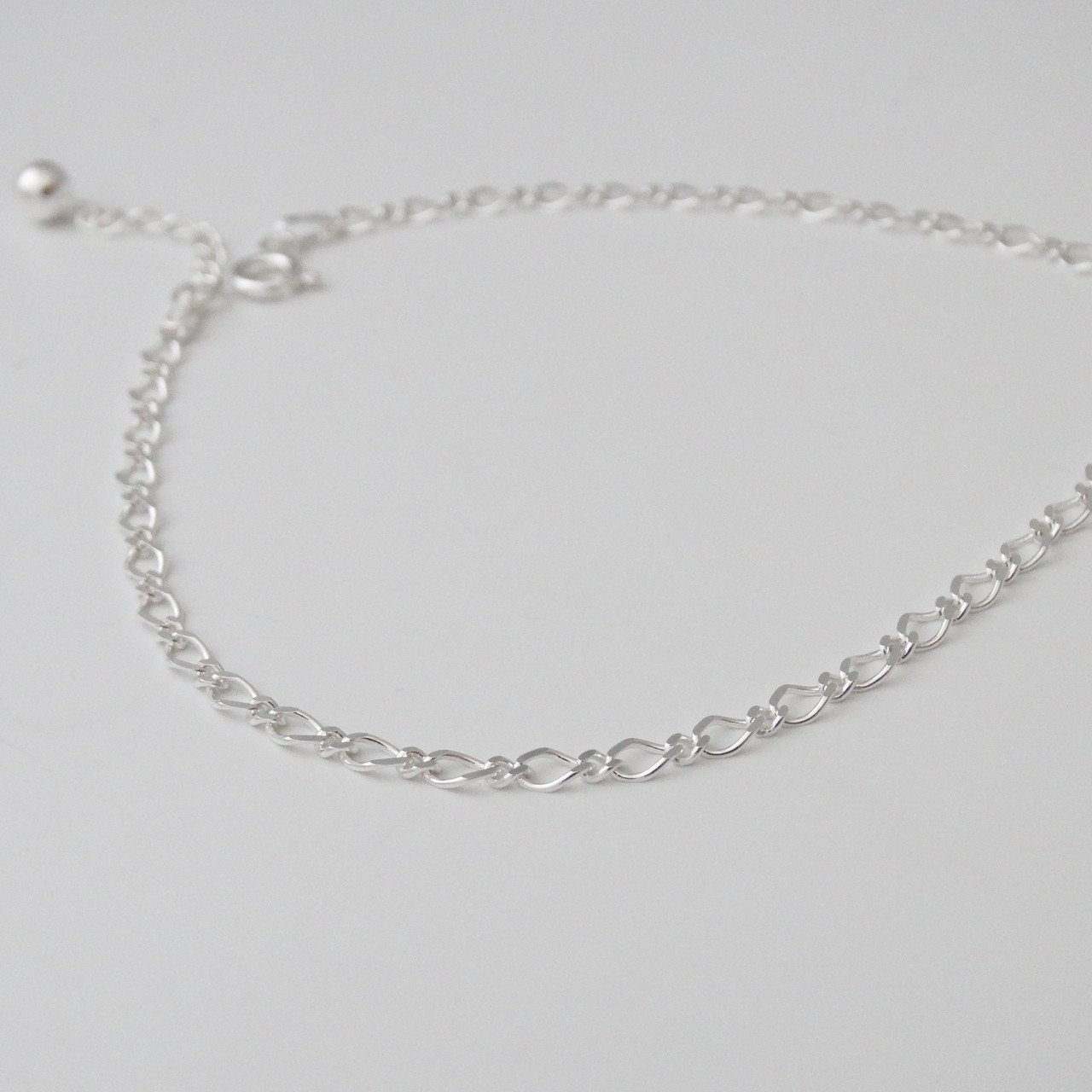 925 Sterling Silver Figaro Anklet – 9 Inch, Dangling Heart Charms – Silverspeck