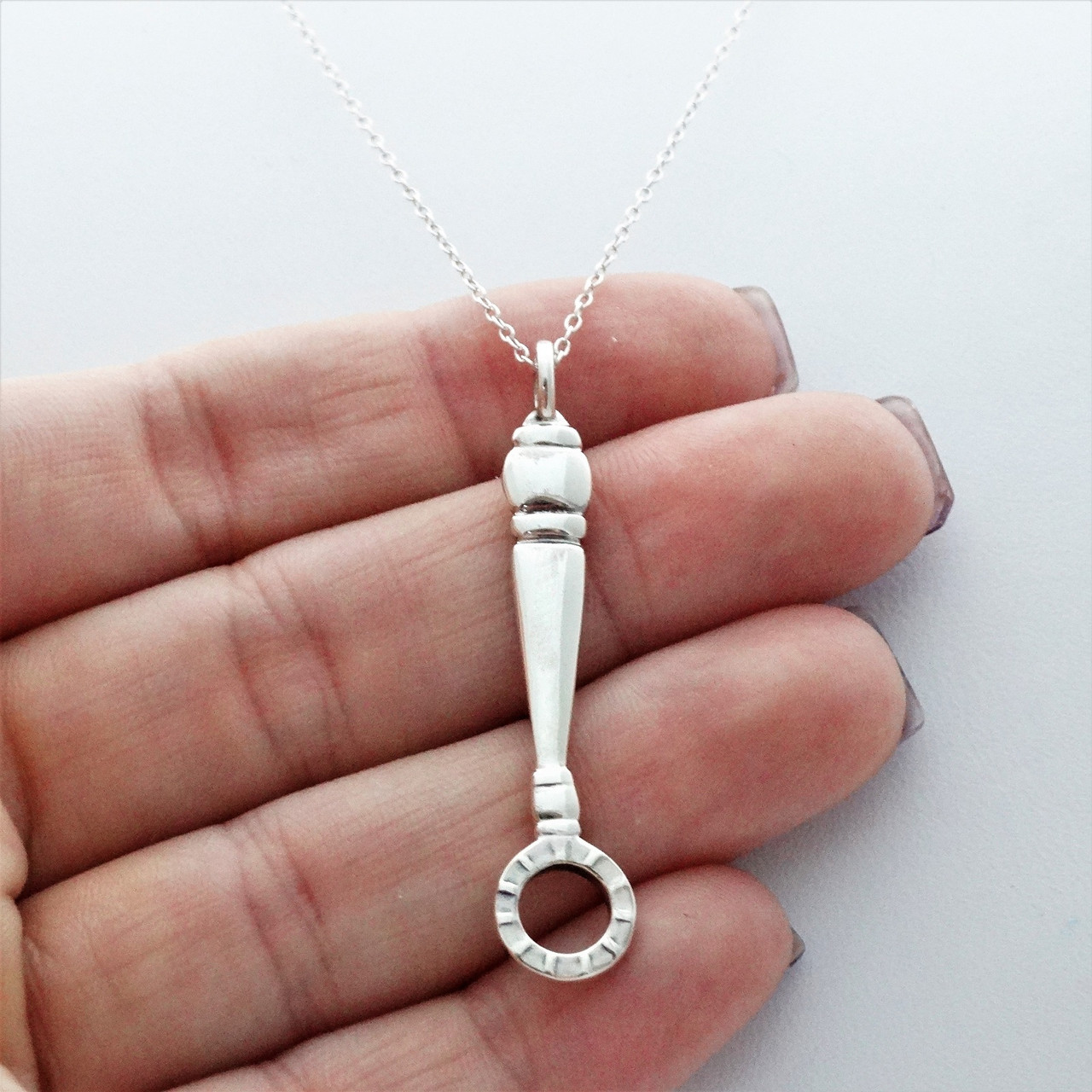 Bubble Blower Pendant Necklace - 925 Sterling Silver