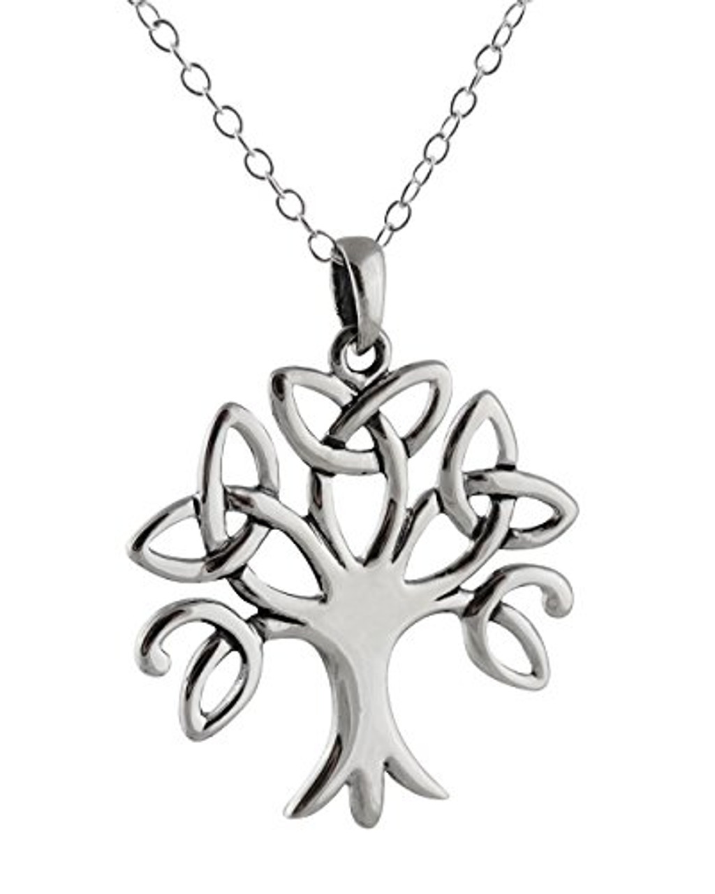 Celtic Tree Of Life Womens Sterling Silver-Plated & 18K Gold-Plated Irish Pendant  Necklace Featuring A Sculpted Tree With A Celtic Knot Design & Adorned With  Simulated Emeralds