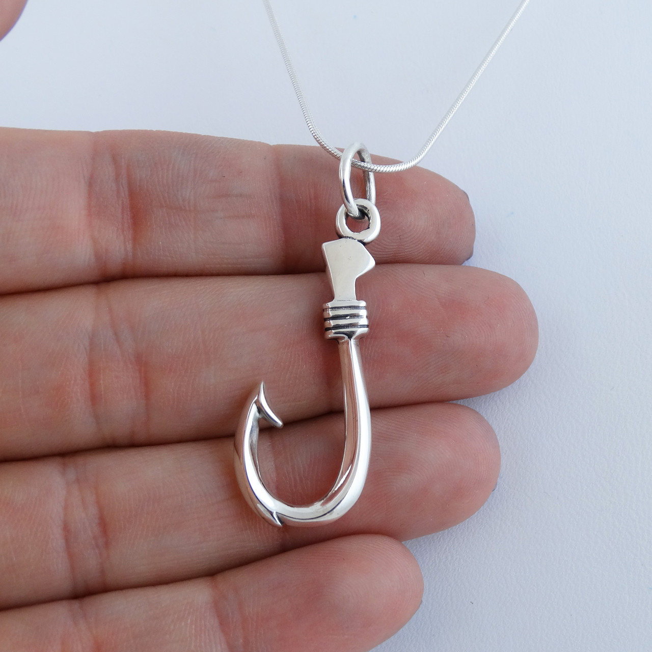 Sterling Silver Fish Hook Necklace FashionJunkie4Life