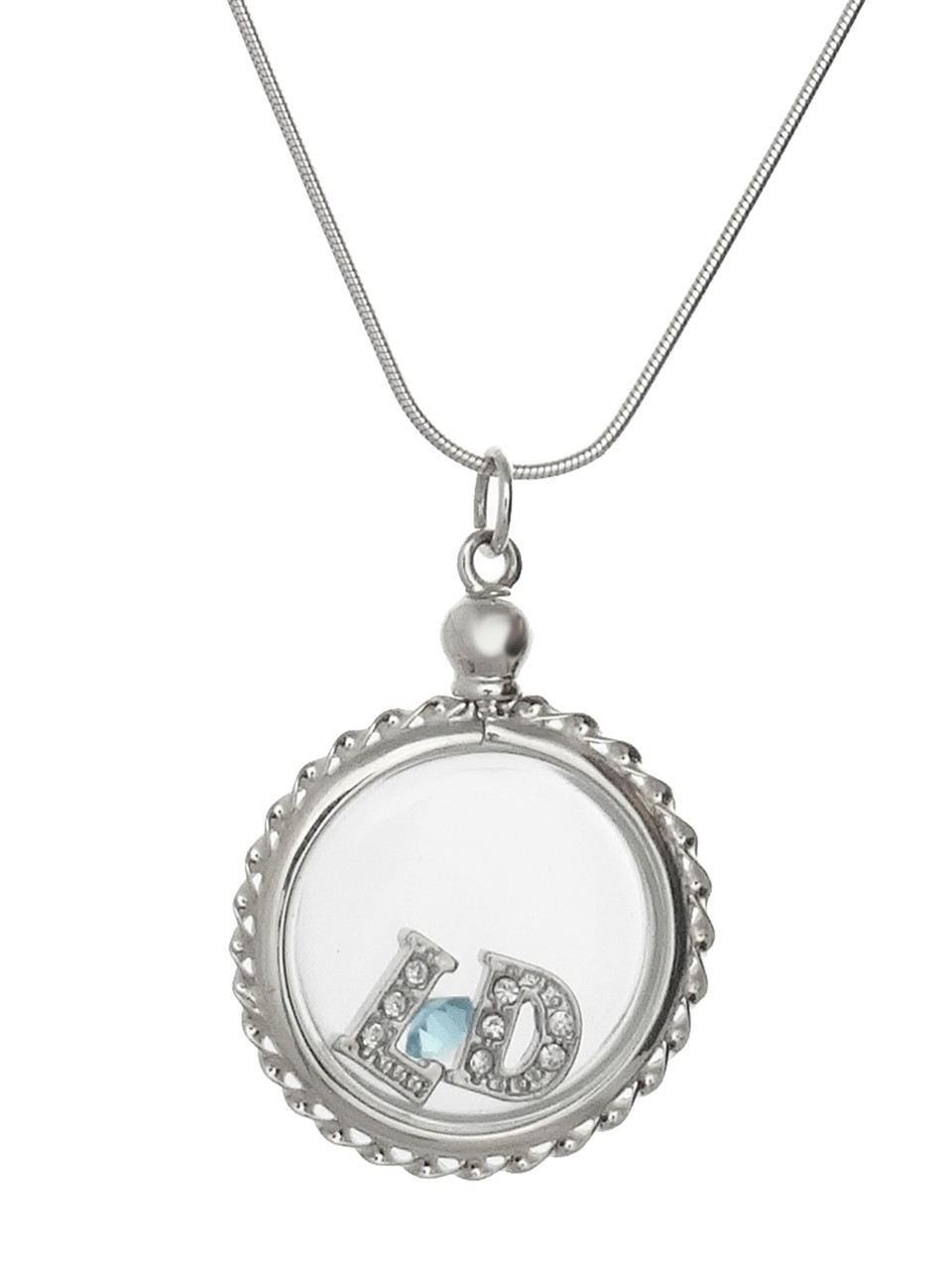 Sterling Silver Round Floating Charm Locket Necklace on Chain |  Jewellerybox.co.uk