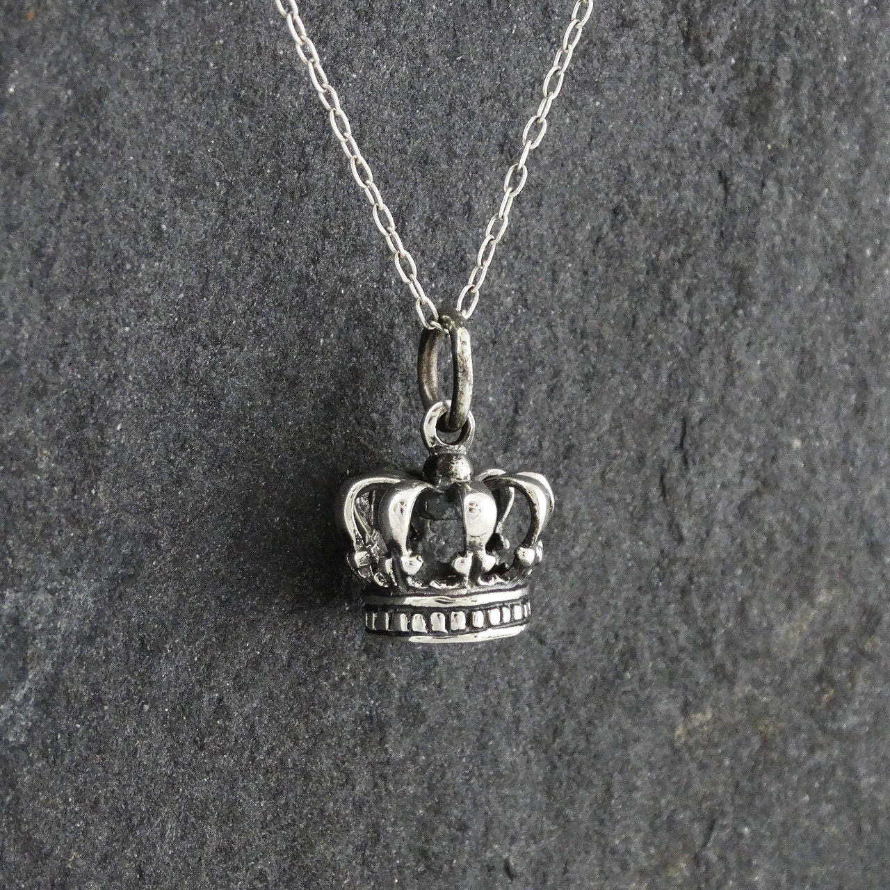 Lot - Tiffany & Co Sterling Silver Crown Charm Necklace