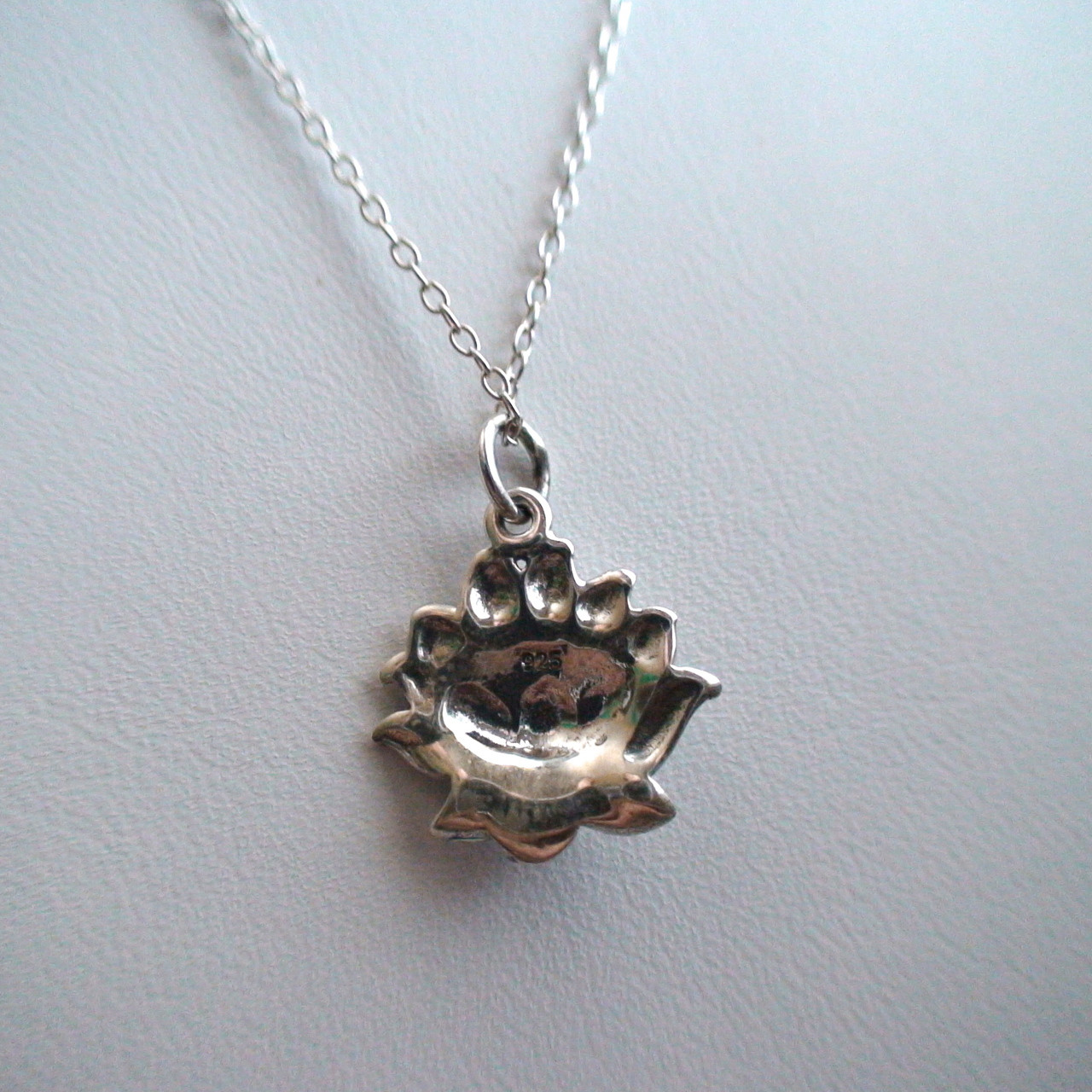 Lotus Flower Necklace - Sterling Silver