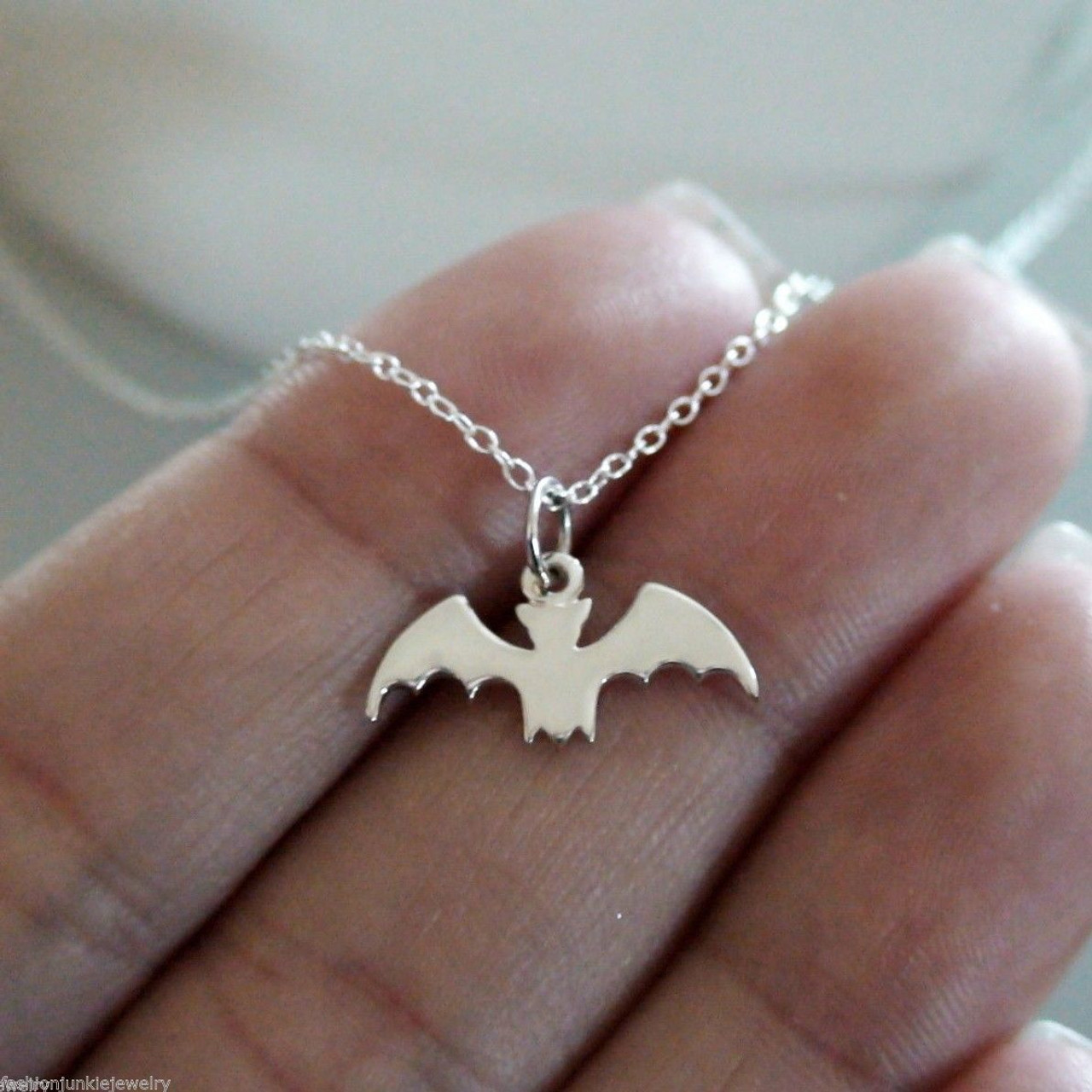 Sterling silver bat necklace Clearance