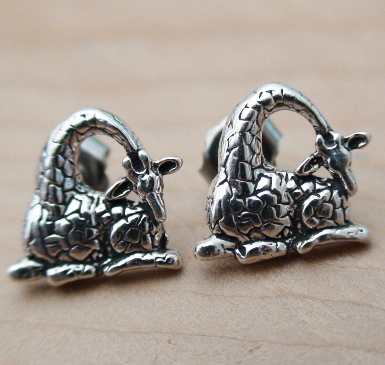 sterling silver giraffe earrings