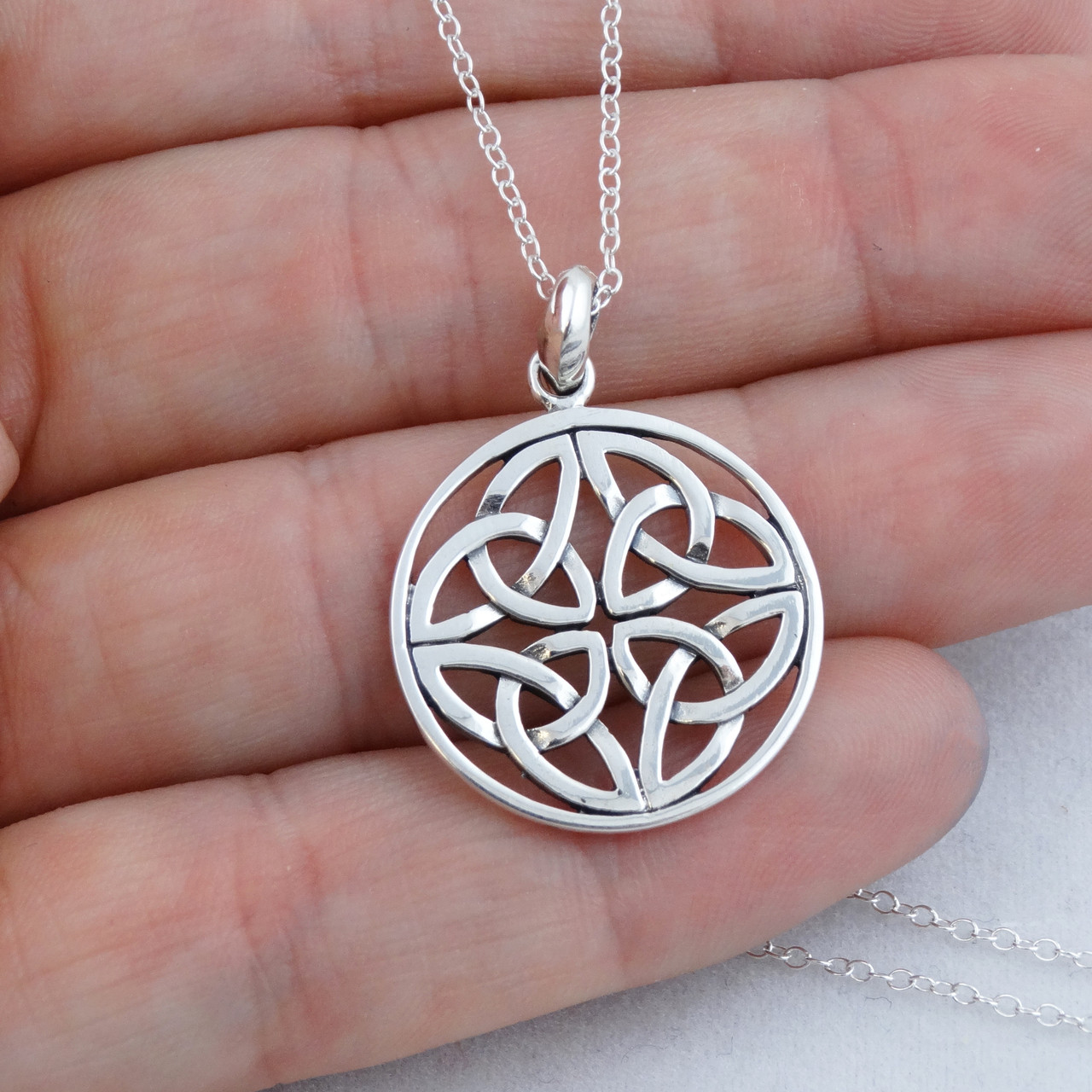 Celtic Motherhood Knot Symbol Necklace 14k White Gold | MOGGA – MOGGA Jewels