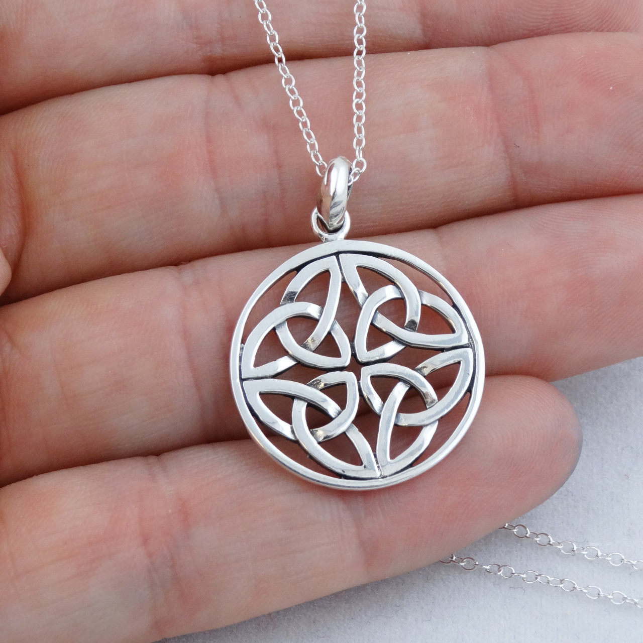 Mens Sterling Silver Trinity Knot Tie Tack - Online Celtic Jewelry