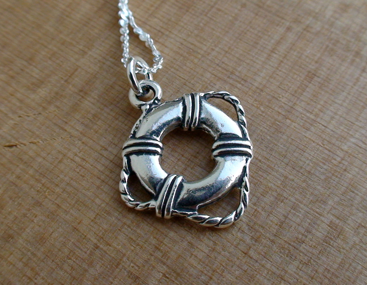 Life Preserver Necklace 925 Sterling Silver FashionJunkie4Life