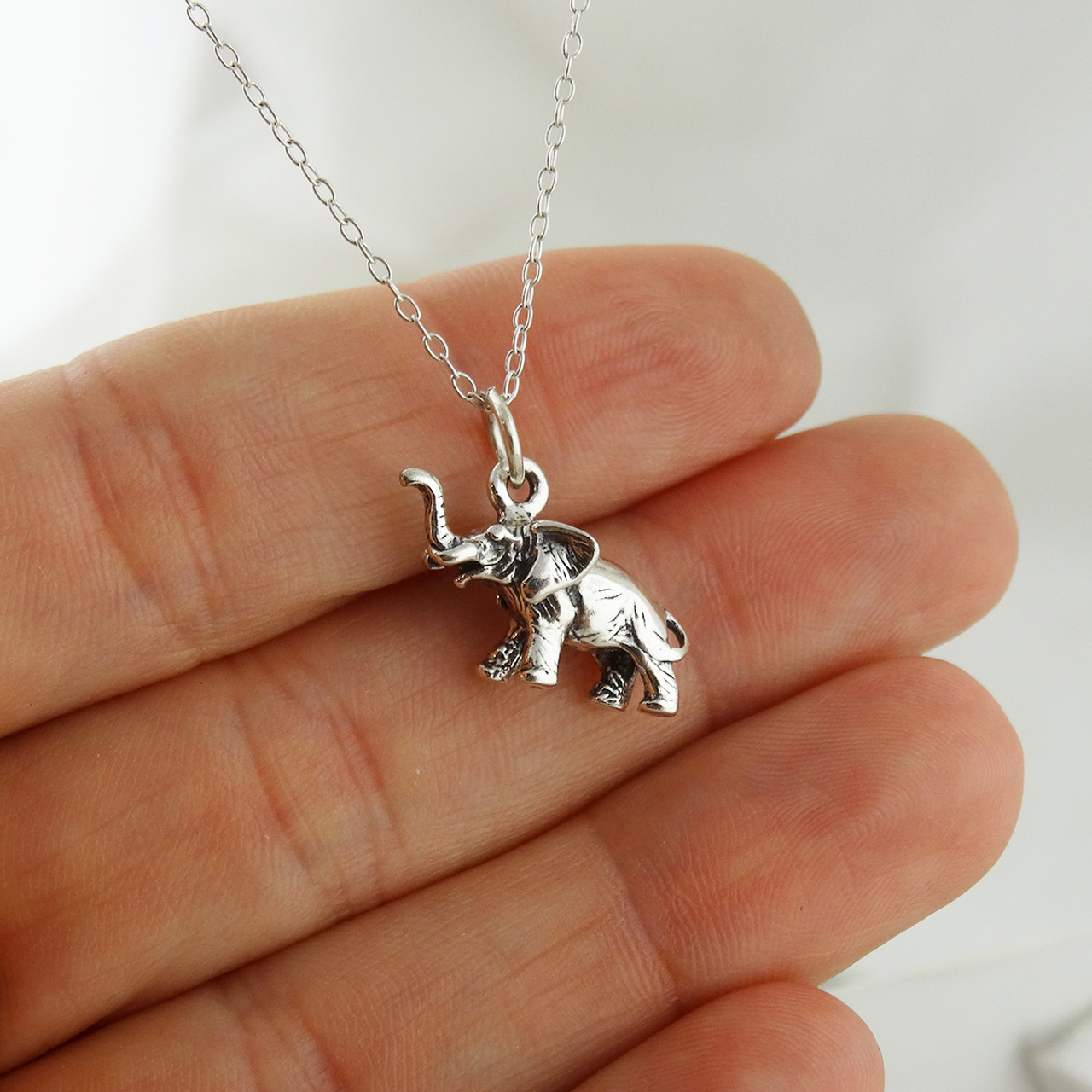 Silver Elephant Necklace - Palomita Jewellery