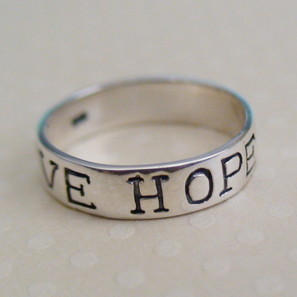 FAITH HOPE LOVE Engraved Ring 925 Sterling Silver