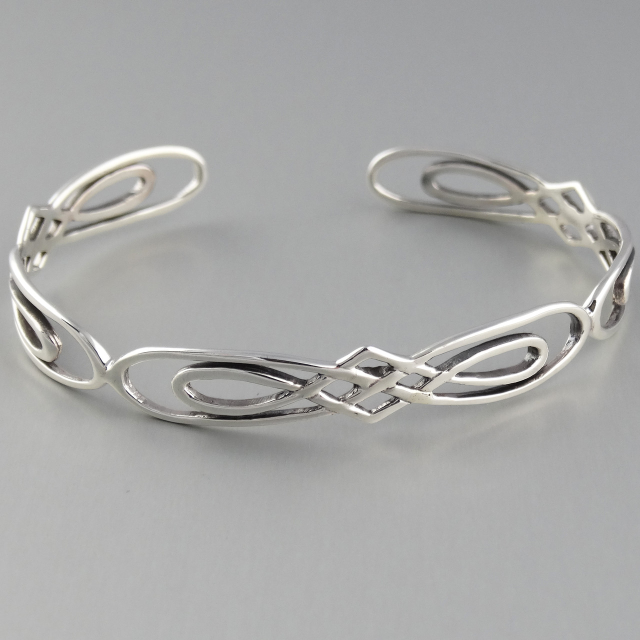 Celtic Kintail Cuff Bracelet in Sterling Silver - Etsy | Silver jewelry  handmade, Silver earrings outfit, Sterling silver bracelets