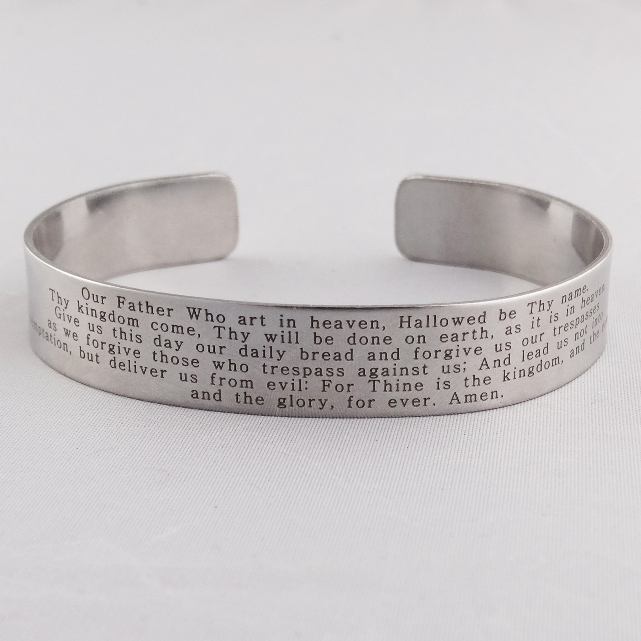 Stainless Steel The Lord's Prayer Cuff Bracelet | FashionJunkie4Life.com