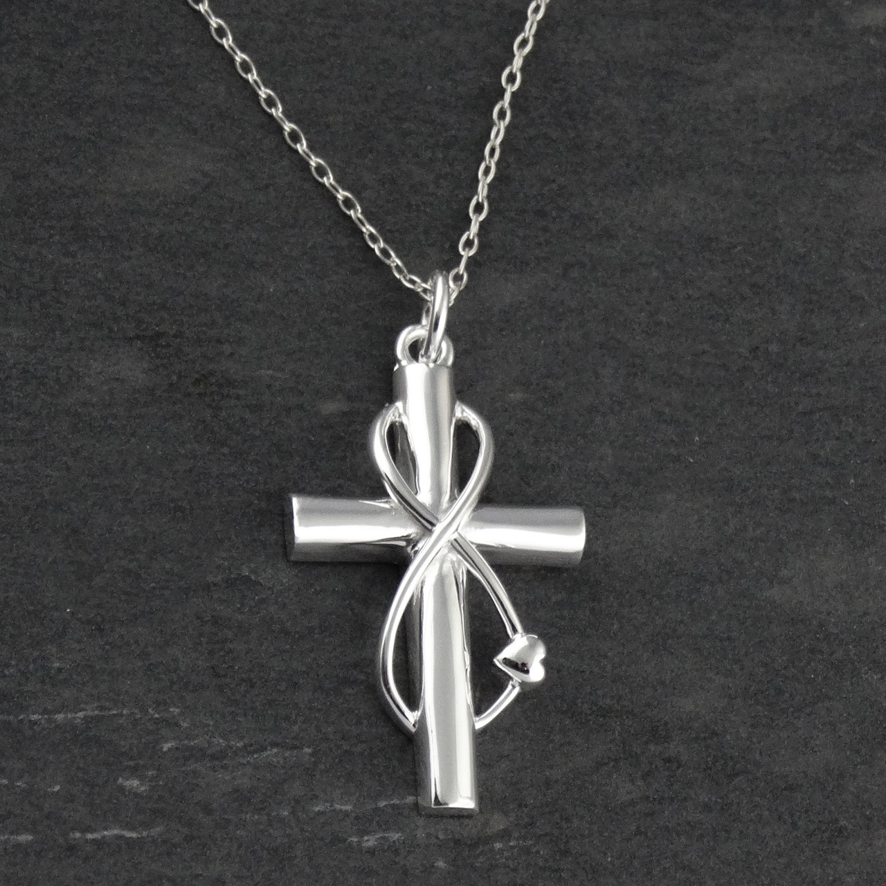Sterling Silver Infinity Wrapped Cross Necklace | FashionJunkie4Life.com