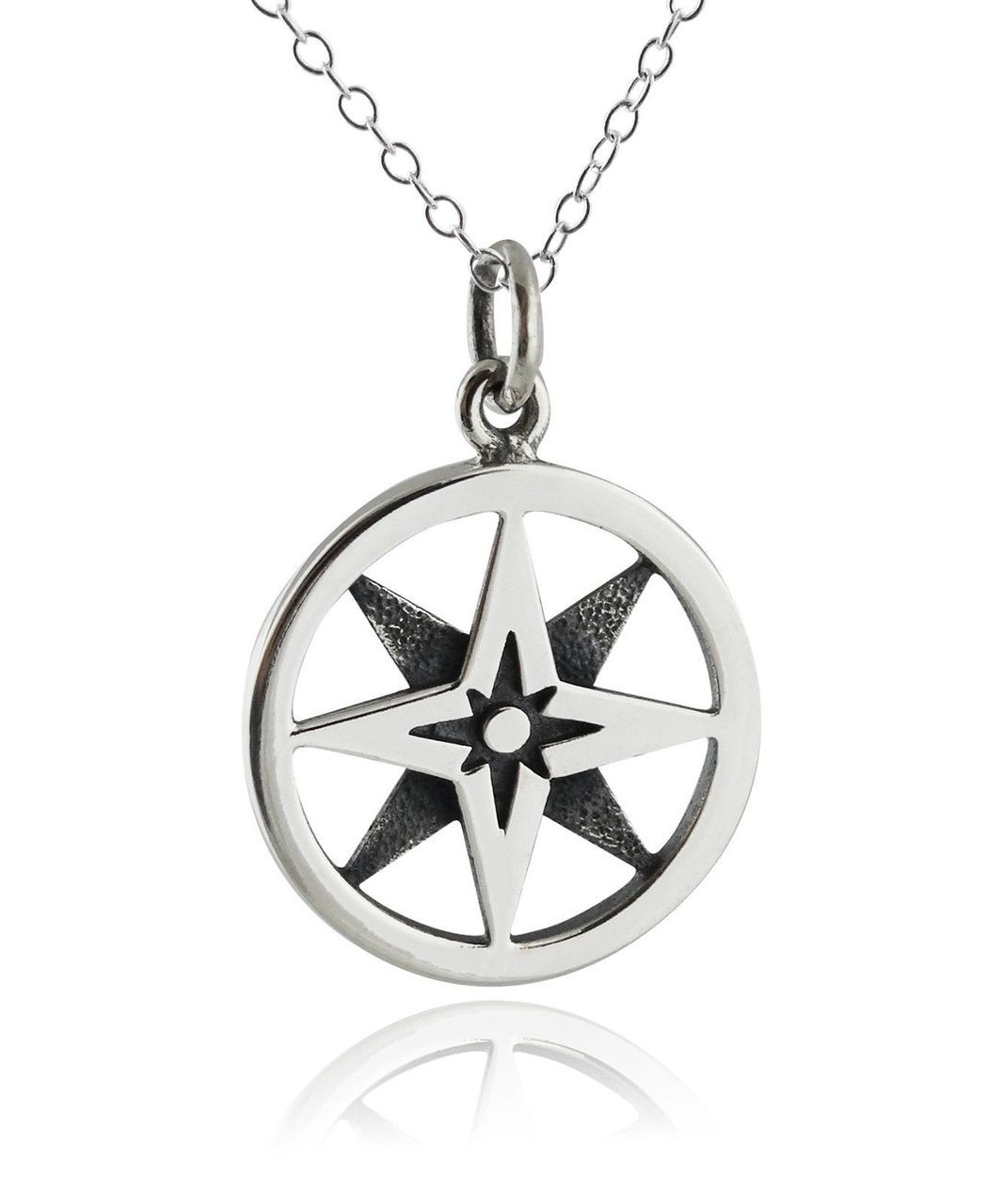 North Star Compass Necklace 925 Sterling Silver FashionJunkie4Life