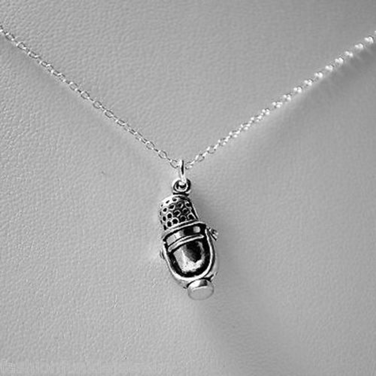 Microphone Necklace - 925 Sterling Silver - FashionJunkie4Life