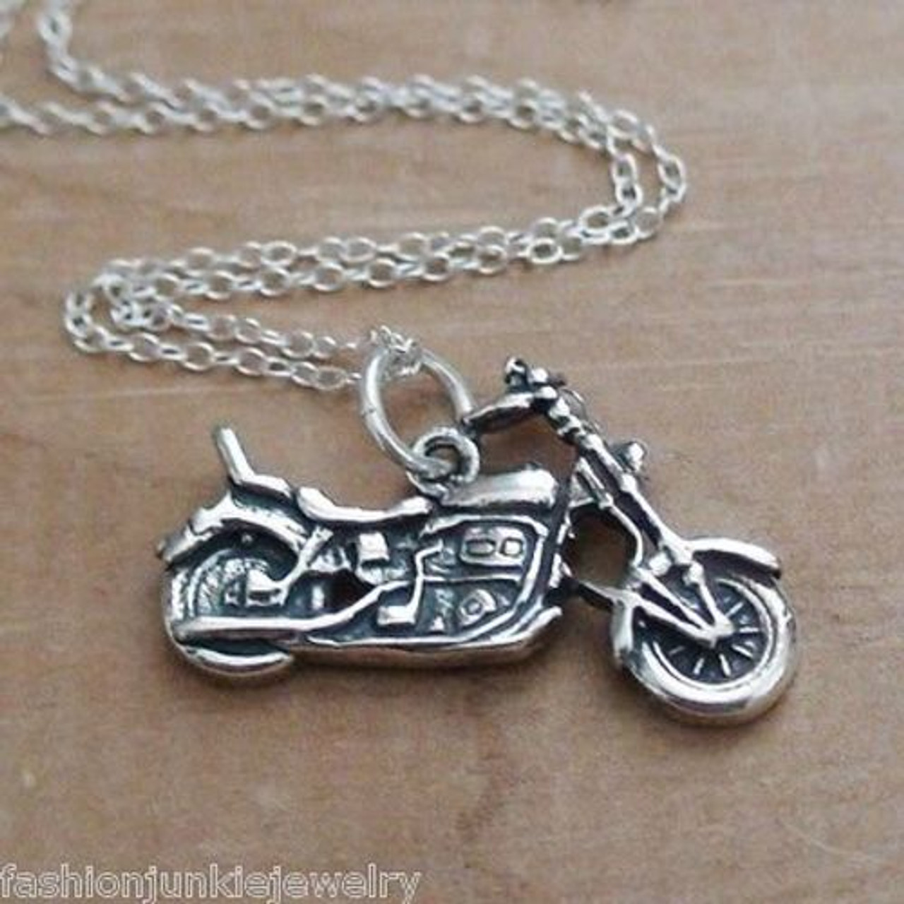 Motorcycle Necklace - 925 Sterling Silver - FashionJunkie4Life