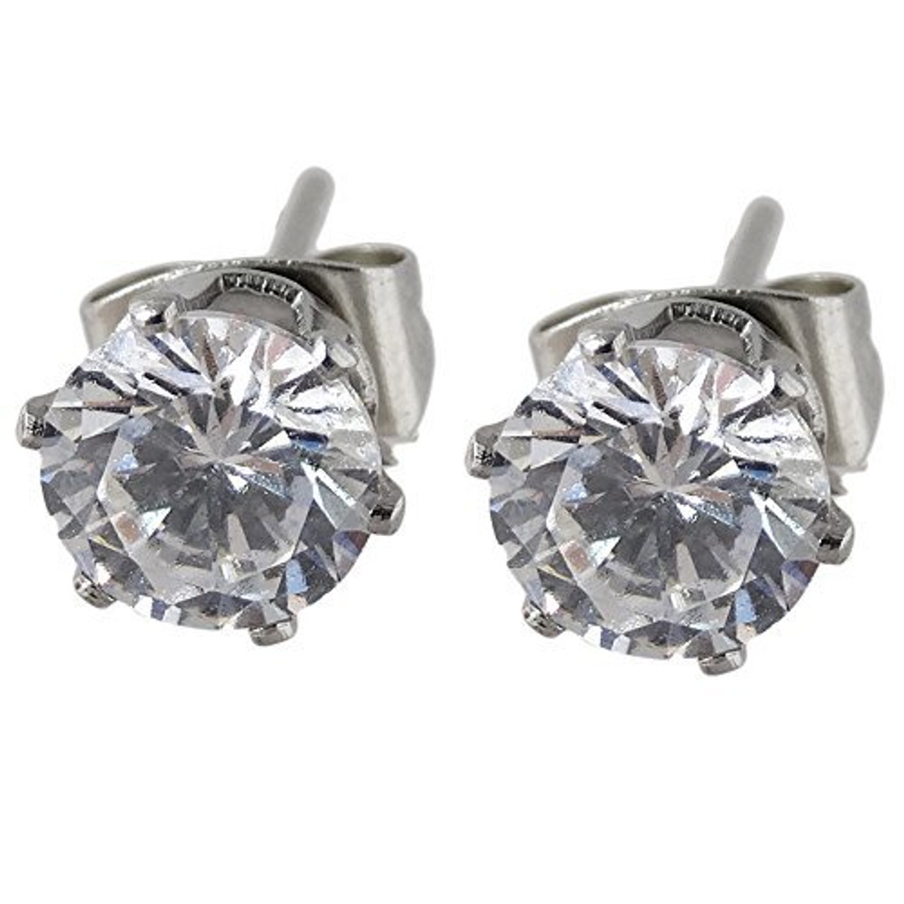 Stainless steel cubic zirconia stud earrings clearance