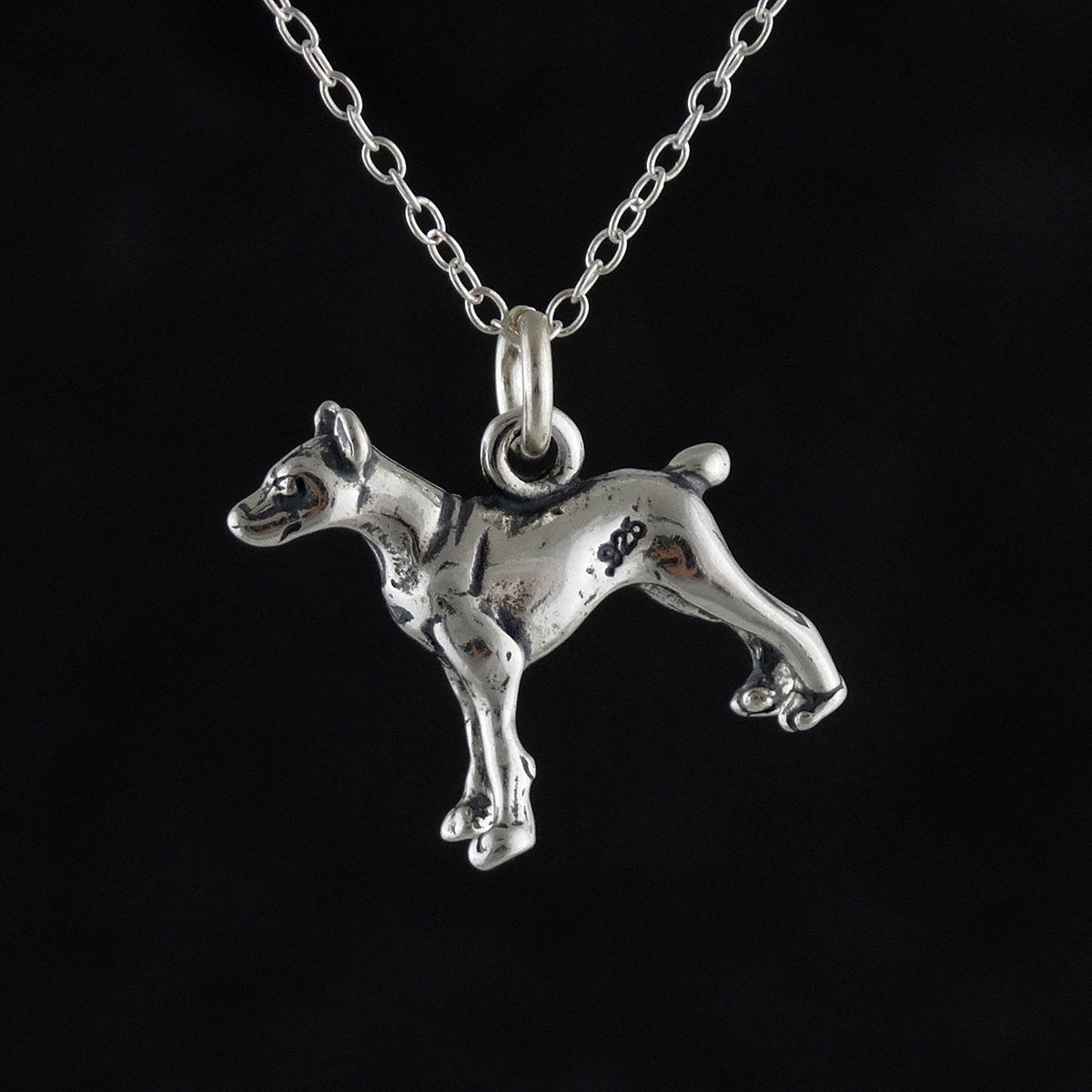 Doberman Pinscher Dog Necklace 925 Sterling Silver FashionJunkie4Life