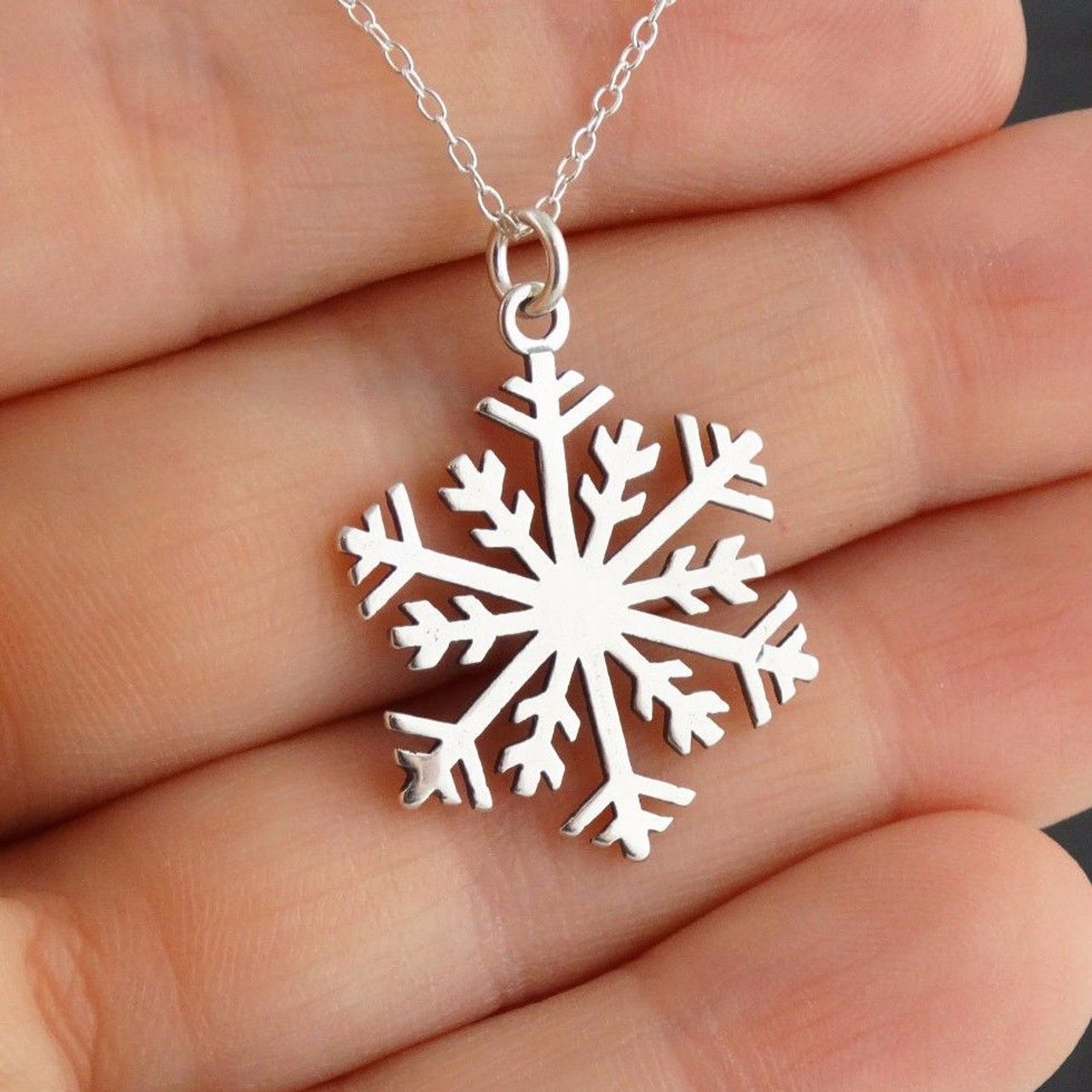 Snowflake Pendant Necklace - 925 Sterling Silver - FashionJunkie4Life