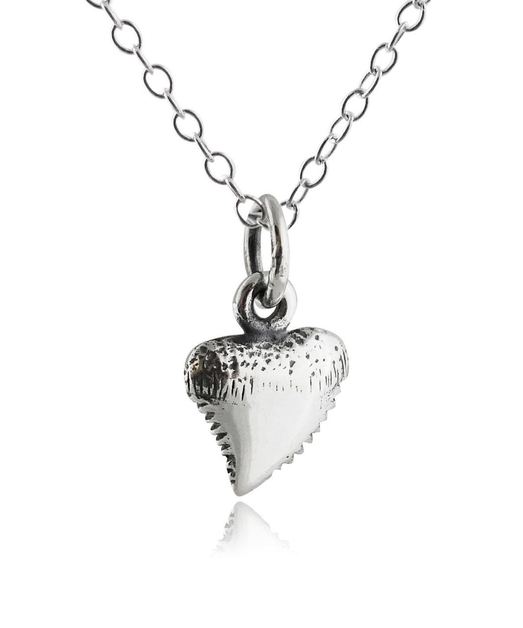 Sterling Silver Sharks Tooth Design Pendant , 16