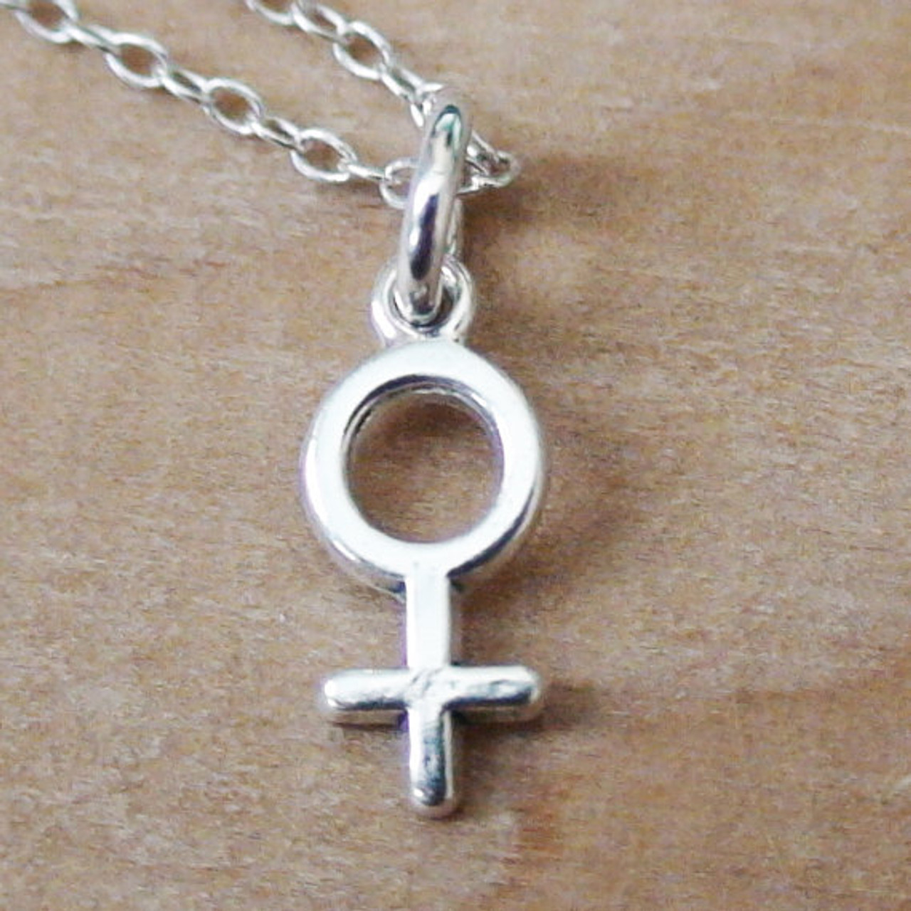 FEMALE SYMBOL - Sterling Silver Charm Necklace