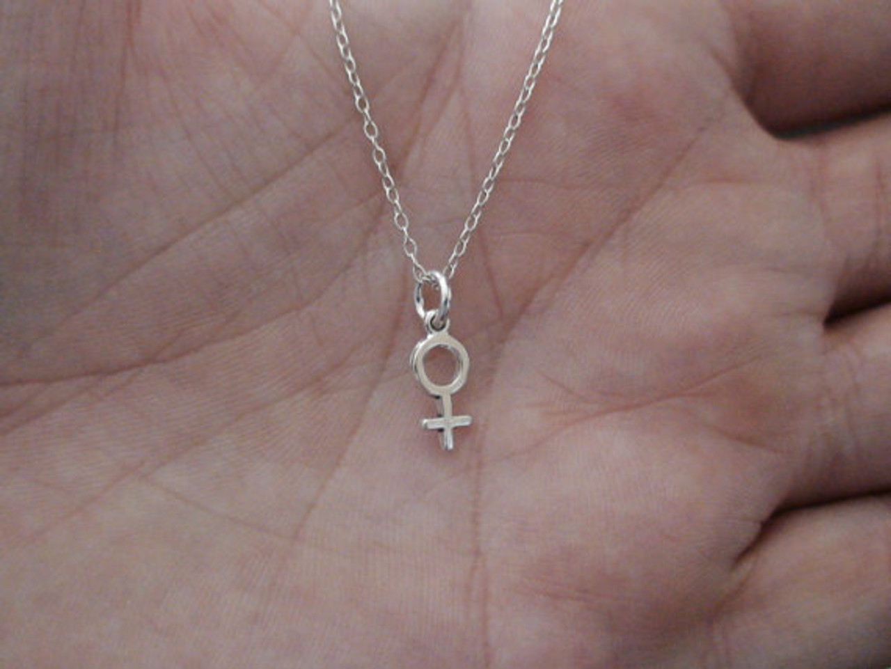 FEMALE SYMBOL - Sterling Silver Charm Necklace