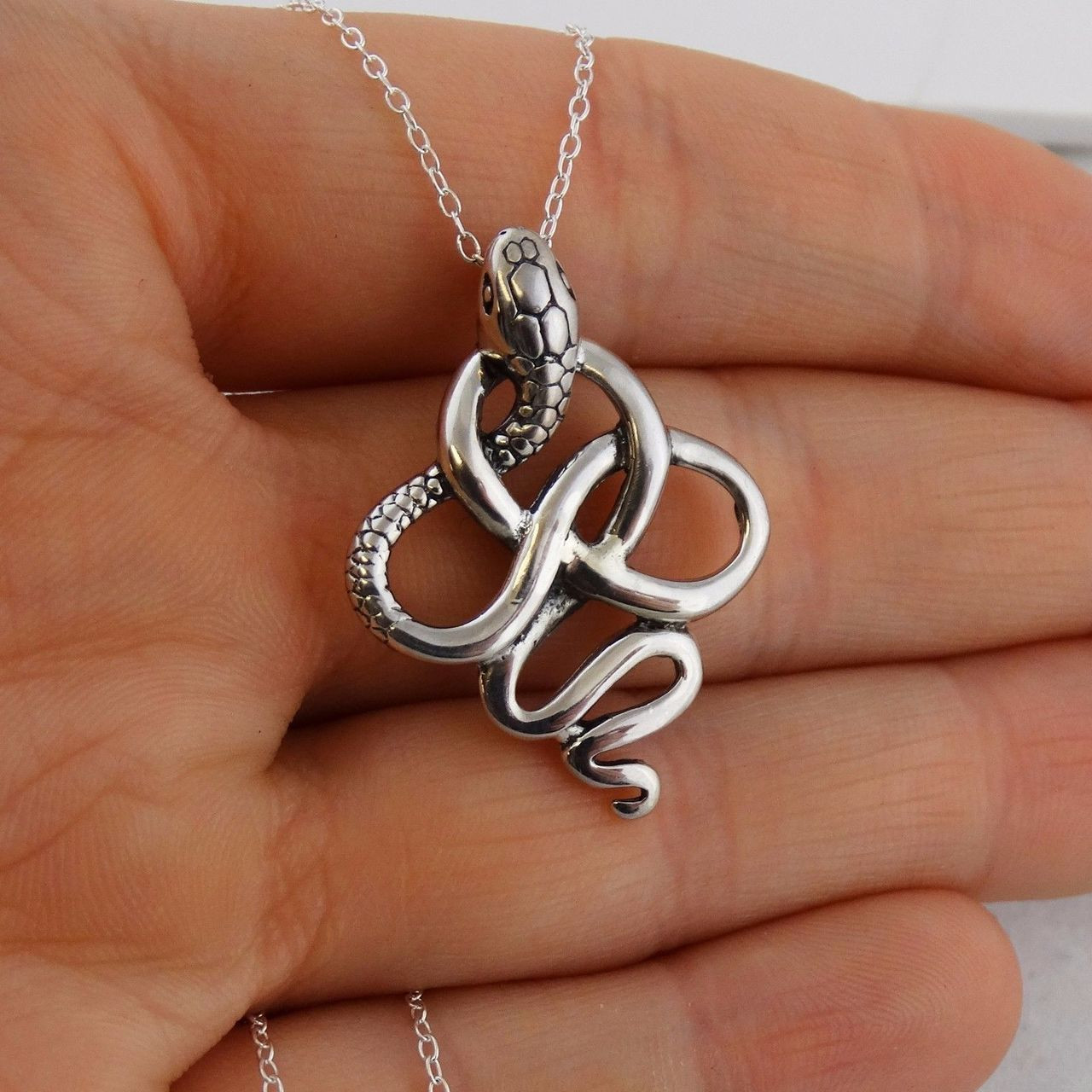 Silver Celtic Spiral Knot Necklace and Sterling Silver Chain