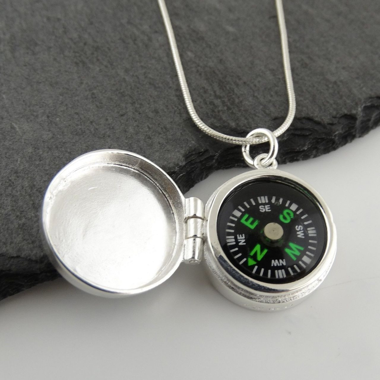 Real Working Compass Locket Necklace 