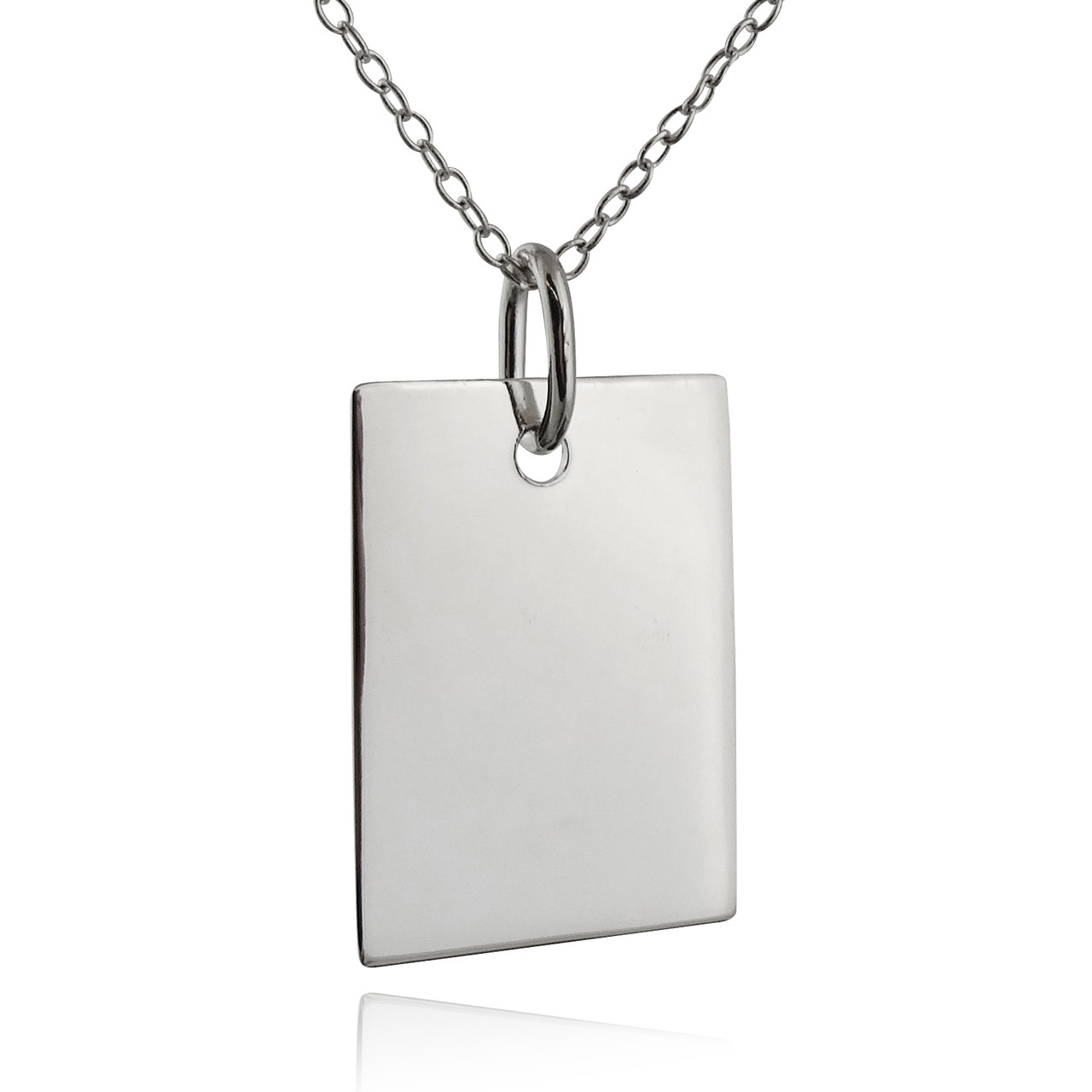 Blank Engravable Rectangle Pendant - 925 Sterling Silver