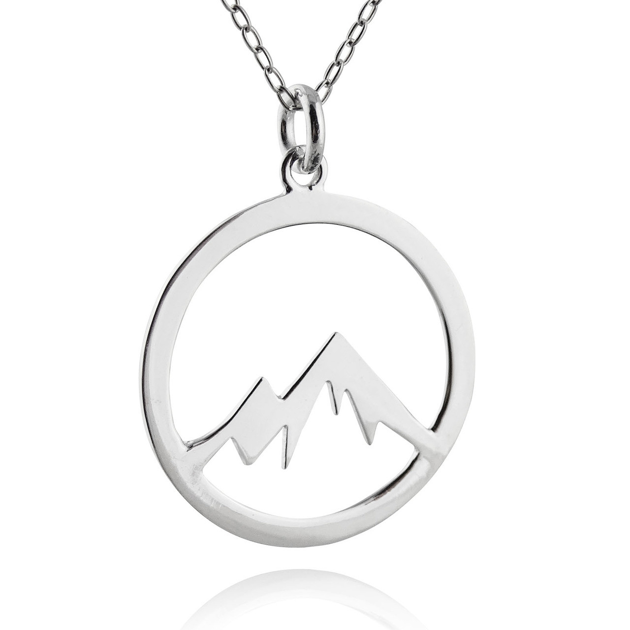 Round Mountain Peaks Cutout Necklace - 925 Sterling Silver ...