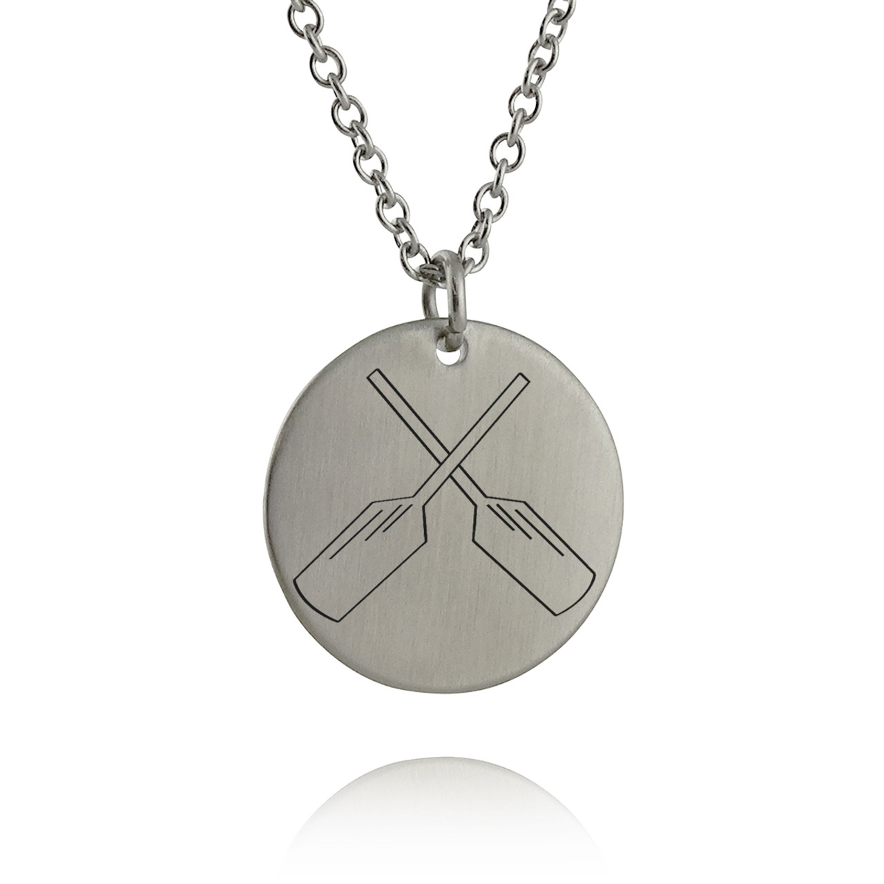 crossed rowing oars necklace