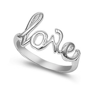 Love Script Ring - Sterling Silver