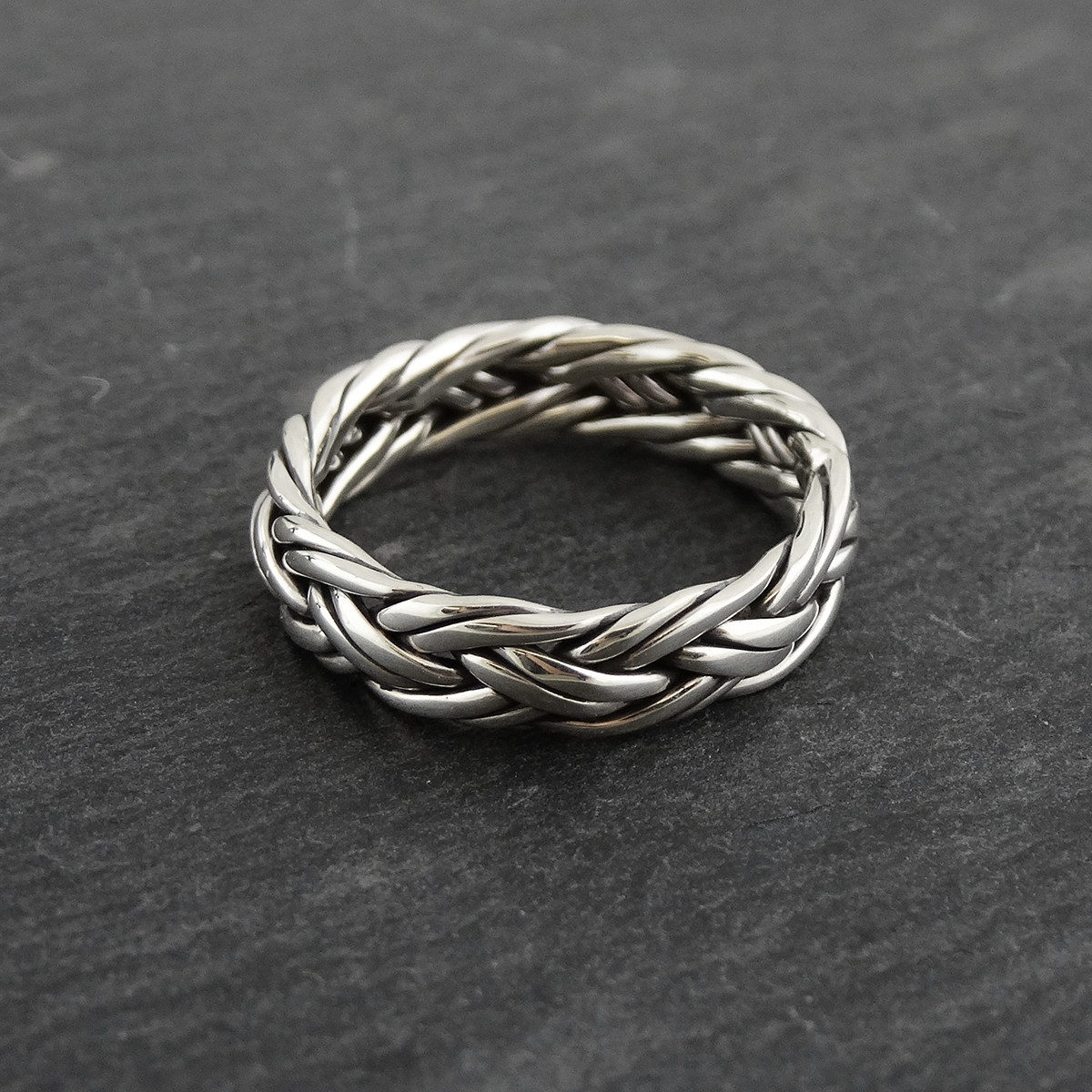 Braided Rope Ring Band - Sterling Silver - FashionJunkie4Life